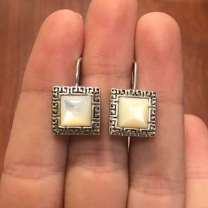 Silver Mother of Pearl Square Earrings
